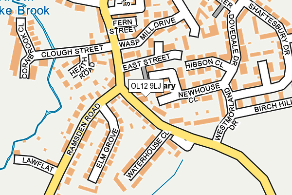 OL12 9LJ map - OS OpenMap – Local (Ordnance Survey)