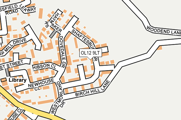OL12 9LT map - OS OpenMap – Local (Ordnance Survey)