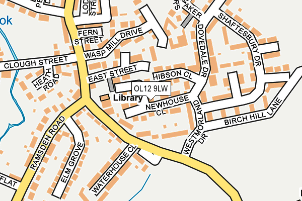 OL12 9LW map - OS OpenMap – Local (Ordnance Survey)