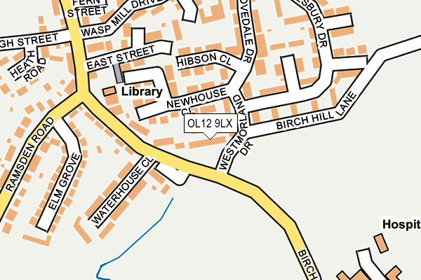 OL12 9LX map - OS OpenMap – Local (Ordnance Survey)
