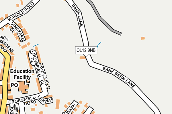 OL12 9NB map - OS OpenMap – Local (Ordnance Survey)