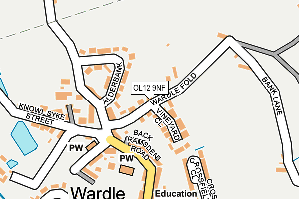 OL12 9NF map - OS OpenMap – Local (Ordnance Survey)