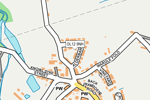 OL12 9NH map - OS OpenMap – Local (Ordnance Survey)