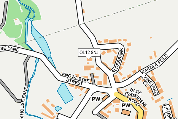 OL12 9NJ map - OS OpenMap – Local (Ordnance Survey)