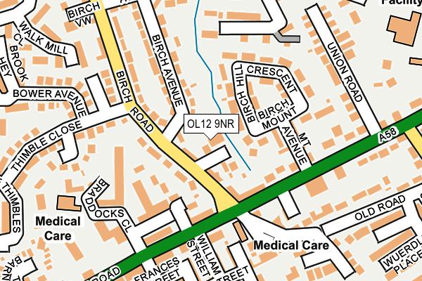 OL12 9NR map - OS OpenMap – Local (Ordnance Survey)