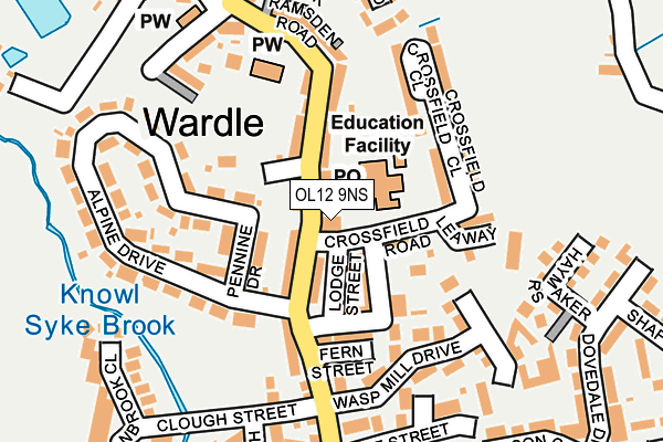 OL12 9NS map - OS OpenMap – Local (Ordnance Survey)