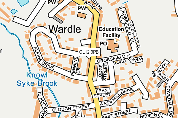 OL12 9PB map - OS OpenMap – Local (Ordnance Survey)