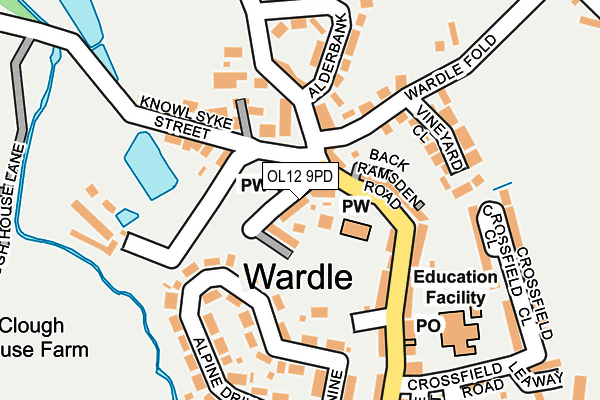 OL12 9PD map - OS OpenMap – Local (Ordnance Survey)