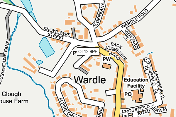 OL12 9PE map - OS OpenMap – Local (Ordnance Survey)