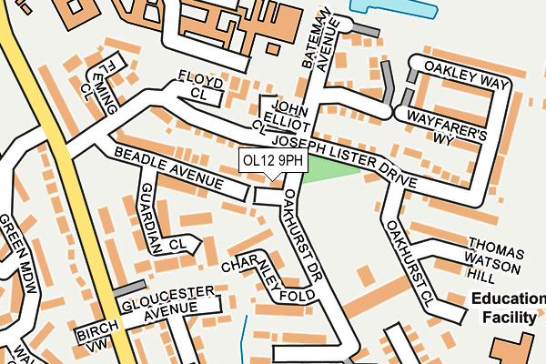 OL12 9PH map - OS OpenMap – Local (Ordnance Survey)