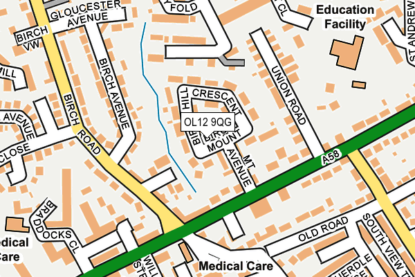 OL12 9QG map - OS OpenMap – Local (Ordnance Survey)
