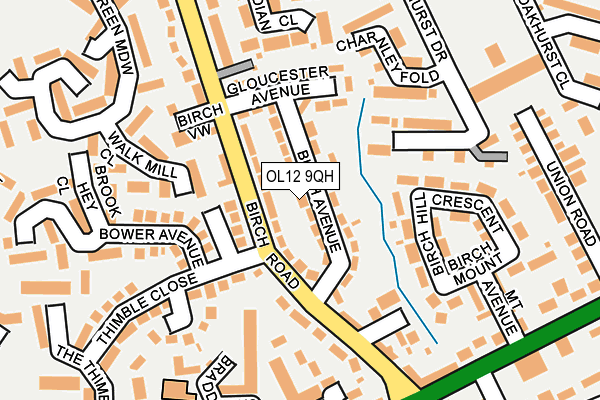 OL12 9QH map - OS OpenMap – Local (Ordnance Survey)