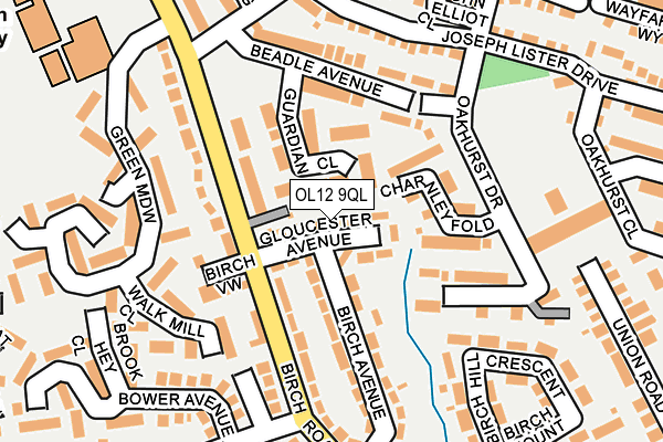 OL12 9QL map - OS OpenMap – Local (Ordnance Survey)