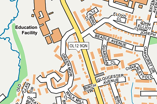 OL12 9QN map - OS OpenMap – Local (Ordnance Survey)