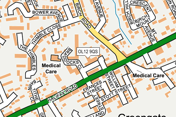 OL12 9QS map - OS OpenMap – Local (Ordnance Survey)