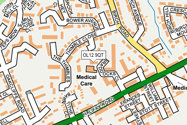OL12 9QT map - OS OpenMap – Local (Ordnance Survey)