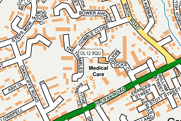 OL12 9QU map - OS OpenMap – Local (Ordnance Survey)