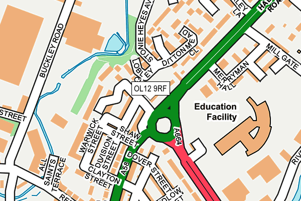 OL12 9RF map - OS OpenMap – Local (Ordnance Survey)