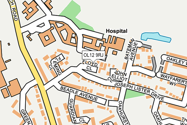 OL12 9RJ map - OS OpenMap – Local (Ordnance Survey)