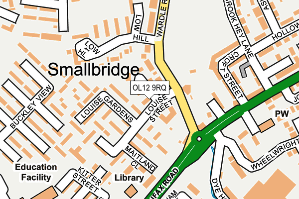 OL12 9RQ map - OS OpenMap – Local (Ordnance Survey)