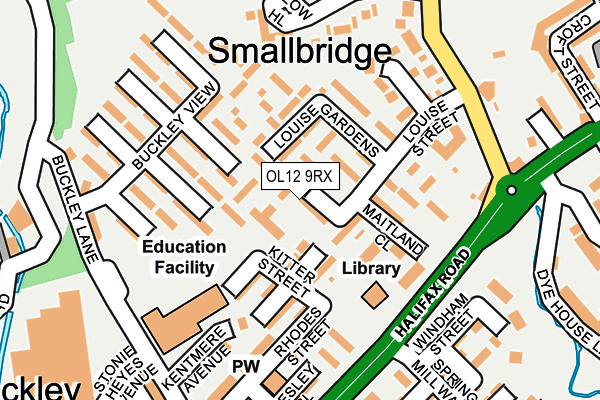 OL12 9RX map - OS OpenMap – Local (Ordnance Survey)