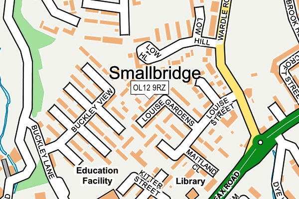 OL12 9RZ map - OS OpenMap – Local (Ordnance Survey)