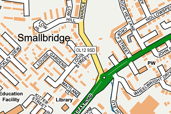 OL12 9SD map - OS OpenMap – Local (Ordnance Survey)