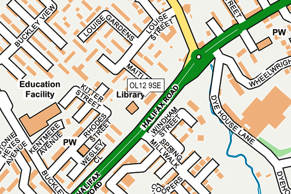 OL12 9SE map - OS OpenMap – Local (Ordnance Survey)