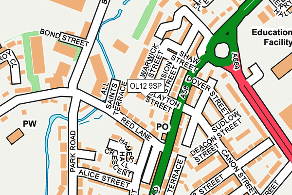 OL12 9SP map - OS OpenMap – Local (Ordnance Survey)