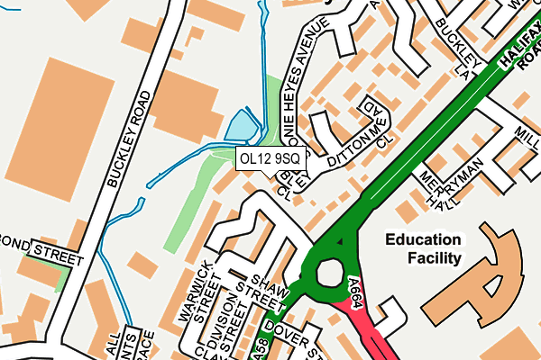 OL12 9SQ map - OS OpenMap – Local (Ordnance Survey)