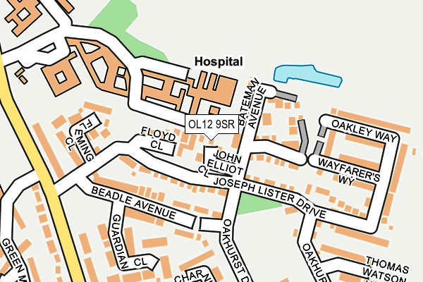 OL12 9SR map - OS OpenMap – Local (Ordnance Survey)