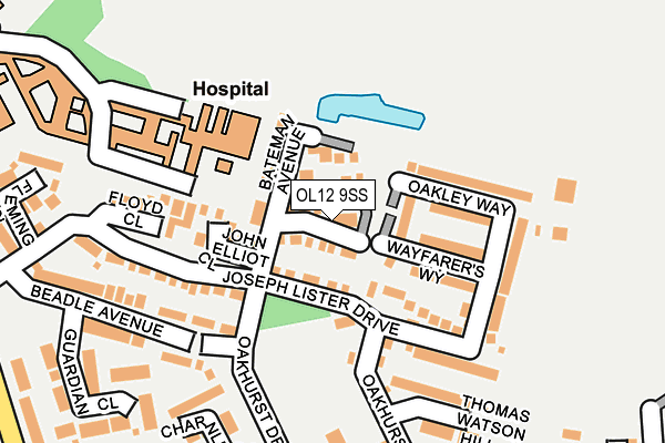 OL12 9SS map - OS OpenMap – Local (Ordnance Survey)