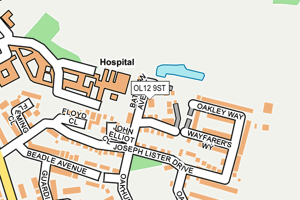 OL12 9ST map - OS OpenMap – Local (Ordnance Survey)