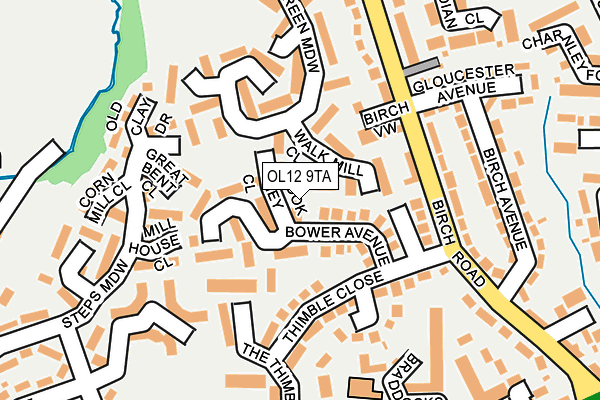 OL12 9TA map - OS OpenMap – Local (Ordnance Survey)