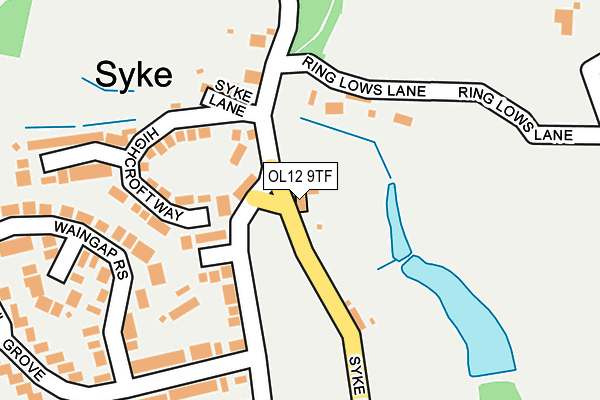 OL12 9TF map - OS OpenMap – Local (Ordnance Survey)