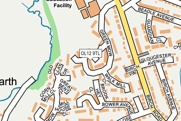 OL12 9TL map - OS OpenMap – Local (Ordnance Survey)