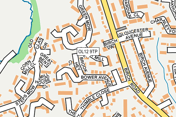 OL12 9TP map - OS OpenMap – Local (Ordnance Survey)