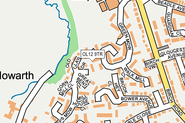 OL12 9TR map - OS OpenMap – Local (Ordnance Survey)