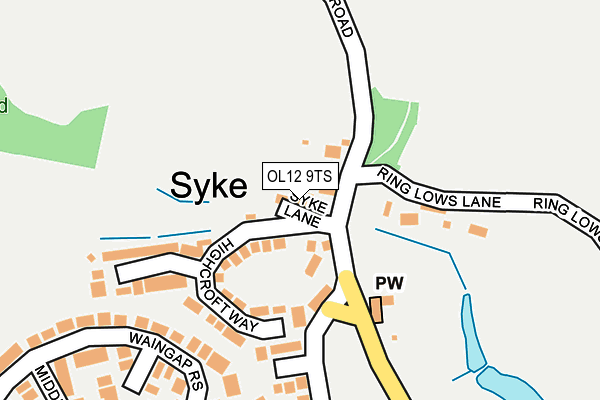 OL12 9TS map - OS OpenMap – Local (Ordnance Survey)