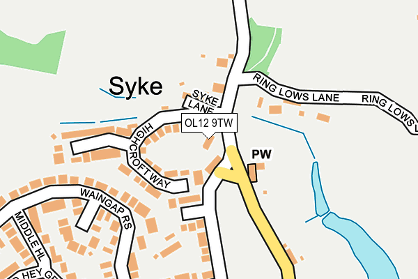 OL12 9TW map - OS OpenMap – Local (Ordnance Survey)