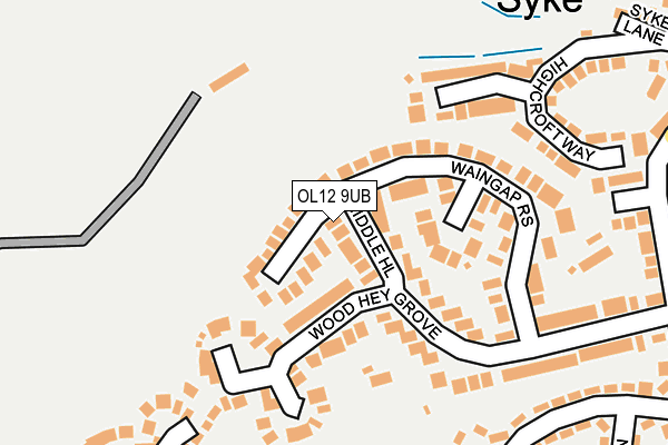 OL12 9UB map - OS OpenMap – Local (Ordnance Survey)