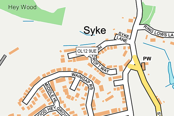 OL12 9UE map - OS OpenMap – Local (Ordnance Survey)