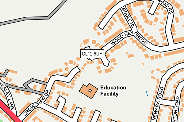 OL12 9UF map - OS OpenMap – Local (Ordnance Survey)