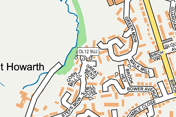 OL12 9UJ map - OS OpenMap – Local (Ordnance Survey)