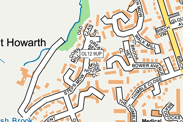 OL12 9UP map - OS OpenMap – Local (Ordnance Survey)
