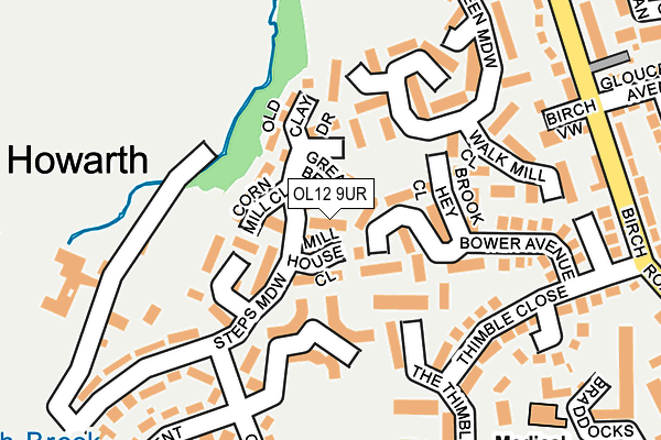 OL12 9UR map - OS OpenMap – Local (Ordnance Survey)