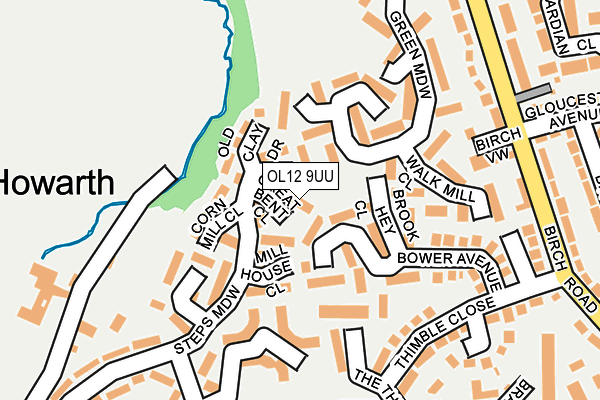 OL12 9UU map - OS OpenMap – Local (Ordnance Survey)