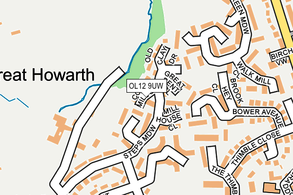 OL12 9UW map - OS OpenMap – Local (Ordnance Survey)