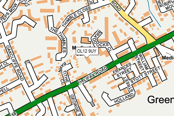 OL12 9UY map - OS OpenMap – Local (Ordnance Survey)