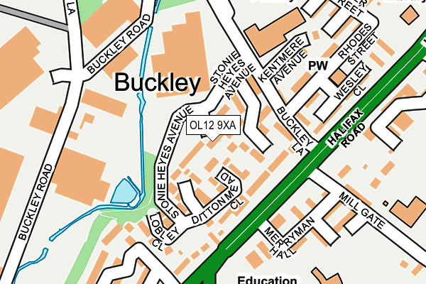 OL12 9XA map - OS OpenMap – Local (Ordnance Survey)